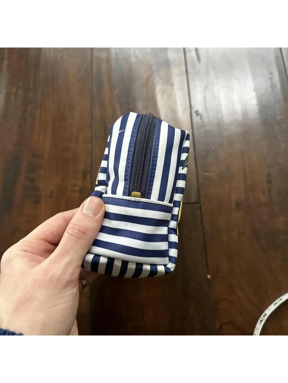 Tory Burch Printed Nylon Cosmetic Case Blue Fruits Wild Cute Print Berries